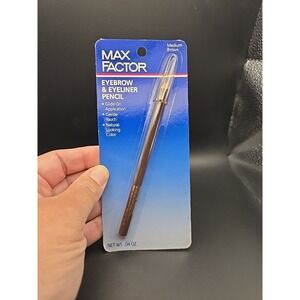 Max Factor eyebrow & eyeliner pencil *MEDIUM BROWN, .04 oz, NOS